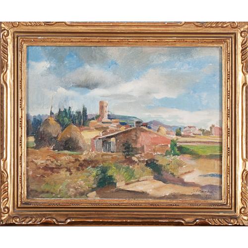 JOAQUIM MOMBRÚ FERRER (1892-1963). "VISTA RURAL", 1933.