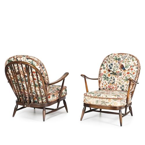 LUCIAN RANDOLPH ERCOLANI (1888 – 1976) PARA ERCOL. PAIR OF "WINDSOR 203" ARMCHAIRS, MID C20th.