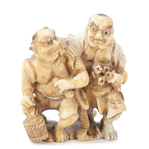 JAPANESE SCHOOL, MEIJI PERIOD, C19th.  NETSUKE "PAIR OF ONIS".