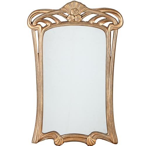 FRENCH ART NOUVEAU WALL MIRROR, C20th.