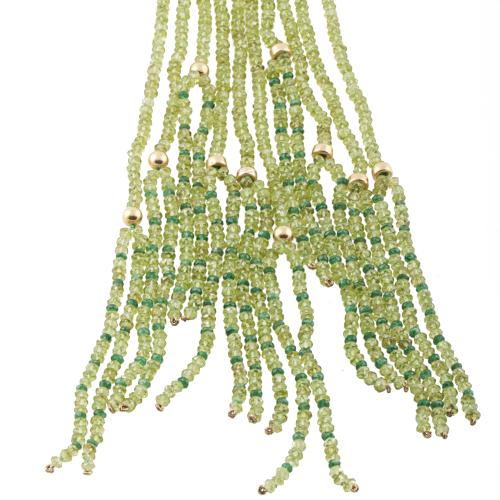 27921-FIVE STRING PERIDOT NECKLACE. 