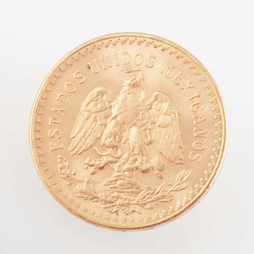 MONEDA DE CINCUENTA PESOS MEXICANOS EN ORO.