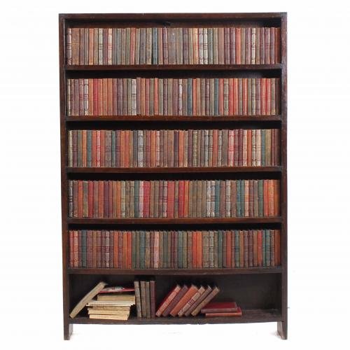 SMALL SPANISH BOOKCASE WITH PART OF THE "CRUCIBLE" COLLECTION, FIRST AND SECOND HALF 20TH CENTURY.