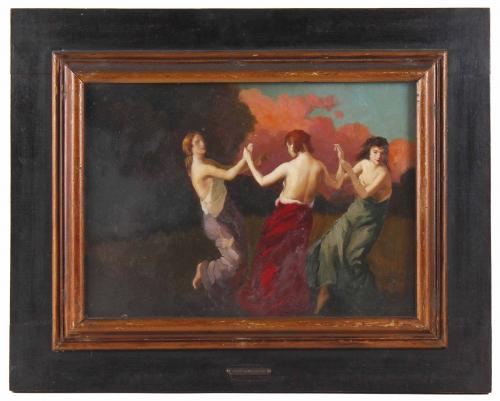 LLUIS MASRIERA (1872-1958) "BAILABLE (LA DANZA DE LOS VELOS)", CIRCA 1907. 