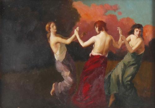 LLUIS MASRIERA (1872-1958) "BAILABLE (LA DANZA DE LOS VELOS