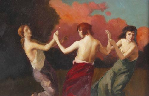 LLUIS MASRIERA (1872-1958) "BAILABLE (LA DANZA DE LOS VELOS