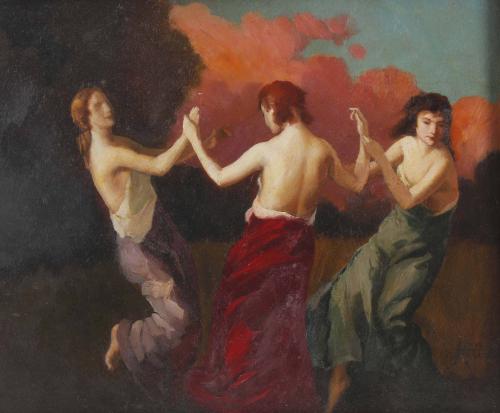 LLUIS MASRIERA (1872-1958) "BAILABLE (LA DANZA DE LOS VELOS