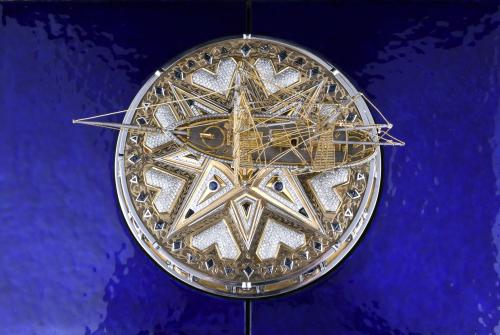 MODEL IN GOLD, DIAMONDS AND SAPPHIRES OF THE FRENCH SHIP "L