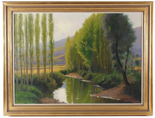 DOMINGO SOLER (1871- 1951) "RIVER LANDSCAPE".