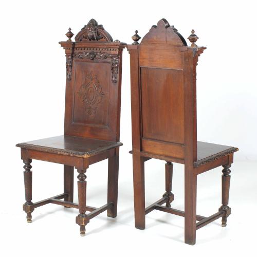 NEO-RENAISSANCE BENCH AND PAIR OF CHAIRS SET, MID 20TH CENT