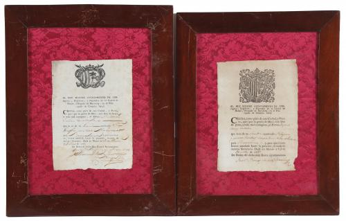 TWO CERTIFICATES FROM 1785 AND 1789 CONFIRMING THAT SOME CITIZENS FROM MATARÓ WERE NOT INFECTED BY THE PLAGUE.