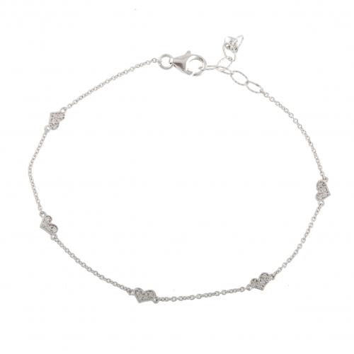 PULSERA CORAZONES DE DIAMANTES.