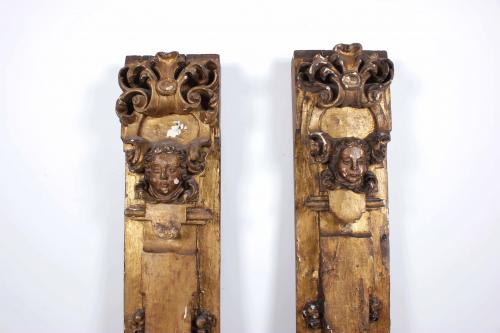 PAIR OF BAROQUE ALTARPIECE FRAGMENTS, 17TH CENTURY.