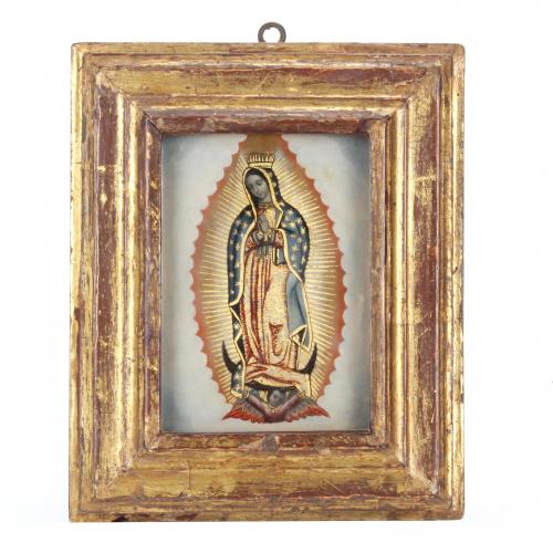 ESCUELA VIRREINAL MEXICANA, SIGLO XVIII. "VIRGEN DE GUADALUPE".