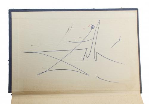 "AUTOGRAPH BY SALVADOR DALI IN THE INTERIOR GUARD OF THE BO