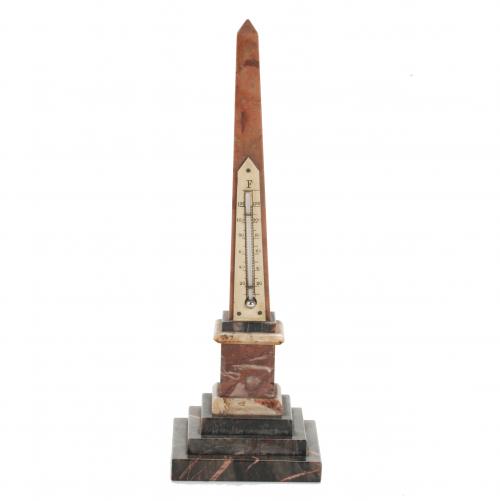 OBELISK-SHAPED THERMOMETER, PROBABLY ENGLISH, SECOND HALF 19TH CENTURY.