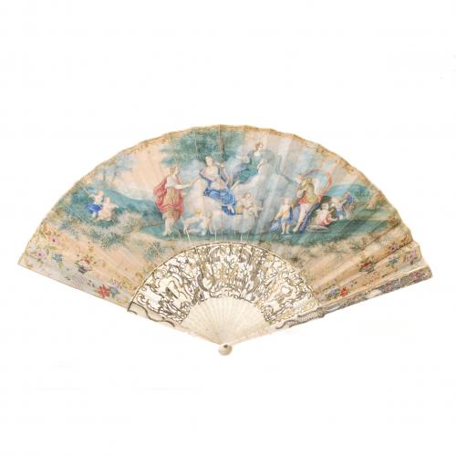 FRENCH LOUIS XVI FAN, LAST THIRD 18TH CENTURY.