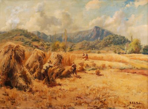 VICENÇ SOLE JORBA (1904-1949). "OLOT LANDSCAPE", 1942. 