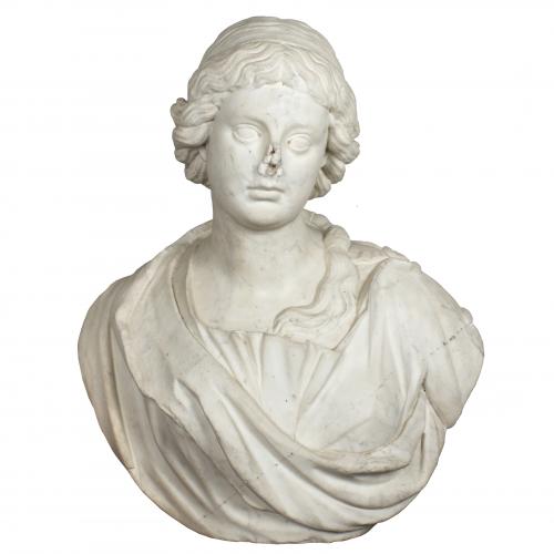 16TH-17TH CENTURY ROMAN SCHOOL. WOMAN'S BUST.