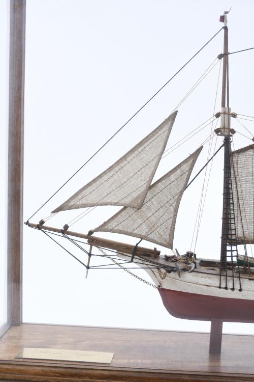 SAILING SHIP MODEL "SCHOONER GALERAS", 1870, MID 20TH CENTU