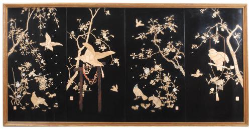 FOUR JAPANESE PANELS, SECOND QUARTER OF THE 20TH CENTURY.