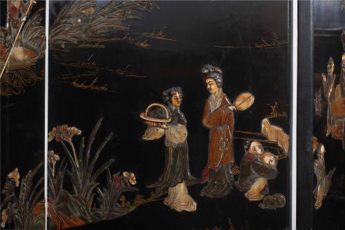 CHINESE SIX-LEAF FOLDING SCREEN, SECOND HALF OF THE 20TH CE