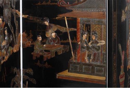 CHINESE SIX-LEAF FOLDING SCREEN, SECOND HALF OF THE 20TH CE