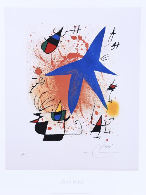 AFTER JOAN MIRÓ (1893-1983). "L'ETOILE BLEU".