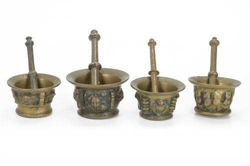 LOT OF FOUR SPANISH MORTARS, 18TH AND 19TH CENTURY