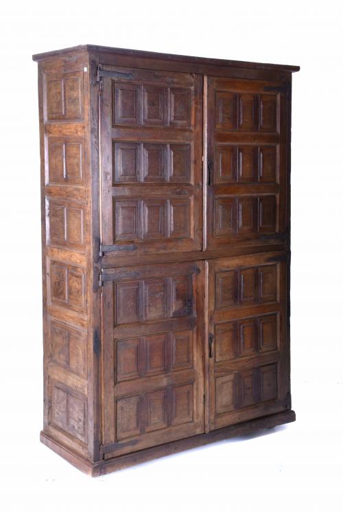 CASTILIAN TWO-BODY WARDROBE, 18TH CENTURY WITH LATER TRANSF