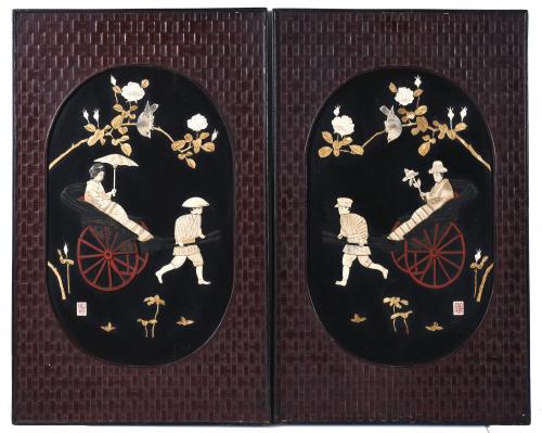 PAIR OF CHINESE PANELS, FIRST HALF OF THE 20TH CENTURY.