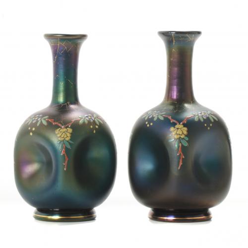 SMALL AUSTRIAN ART NOUVEAU VASES, EARLY 20TH CENTURY.