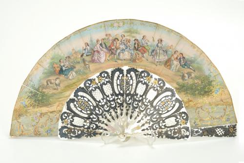 ELIZABETHAN FAN, MID 19TH CENTURY.