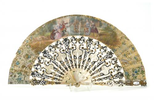 ELIZABETHAN FAN, MID 19TH CENTURY