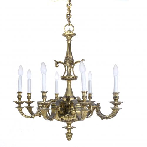 LOUIS XV STYLE CEILING LAMP, MID 20TH CENTURY.