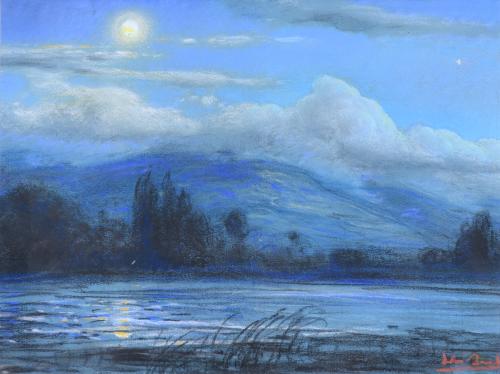 JULIO BORRELL (1877-1957). "LANDSCAPE WITH A LAKE".