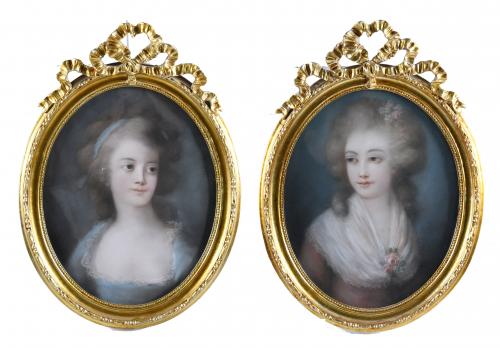 FRENCH SCHOOL, 18TH CENTURY. "PORTRAITS OF LADIES".