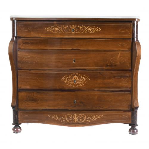 ELIZABETHAN CHEST OF DRAWERS-DESK, CIRCA 1860.