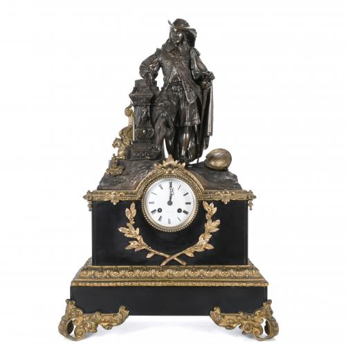 FRENCH EMPIRE-STYLE TABLE CLOCK, LAST THIRD 19TH CENTURY.