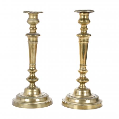 PAIR OF FRENCH EMPIRE STYLE CANDLESTICKS, FIRST HALF 19TH CENTURY.