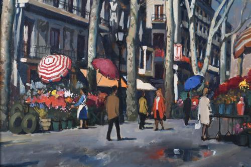 FREDERIC LLOVERAS HERRERA (1912-1983). "RAMBLA DE LES FLORS