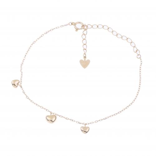 YELLOW GOLD BRACELET WITH HEARTS.