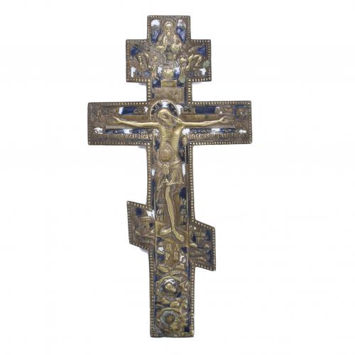 ORTHODOX CROSS ICON, LATE 19TH -EARLY 20TH CENTURY.