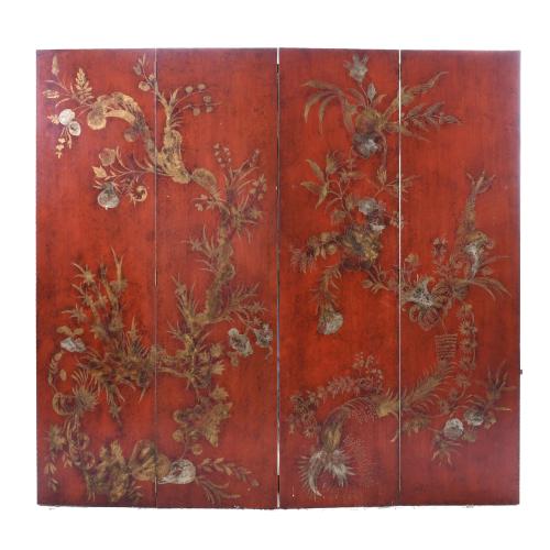 PIERRE LOTTIER STYLE FOUR-LEAF FOLDING SCREEN, 1960&#39;s.