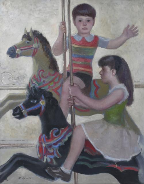 ALFRED OPISSO CARDONA (1907-1980). "CHILDREN ON A MERRY-GO-ROUND". 