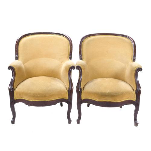 537-PAIR OF ELIZABETHAN ARMCHAIRS, LATE 19TH CENTURY.