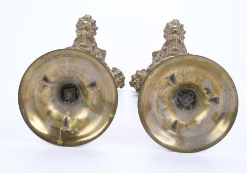 PAIR OF SPANISH CANDELABRA, LATE 19TH CENTURY.