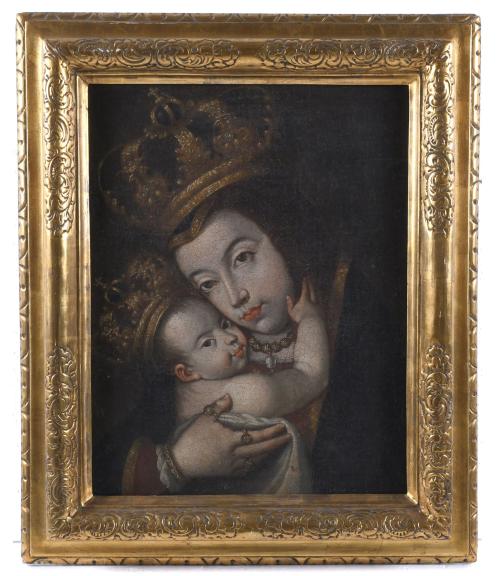 17TH-18TH CENTURY SPANISH SCHOOL "MADONNA OF BETHLEHEM".