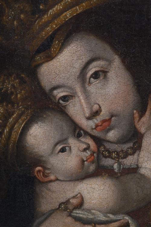 17TH-18TH CENTURY SPANISH SCHOOL "MADONNA OF BETHLEHEM".