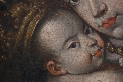 17TH-18TH CENTURY SPANISH SCHOOL "MADONNA OF BETHLEHEM".